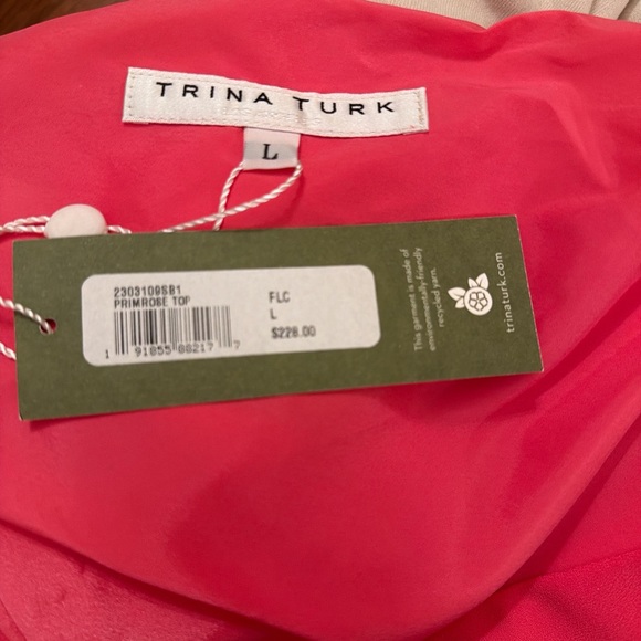 Trina Turk One-Shoulder Hot Pink Blouse - Picture 3 of 3